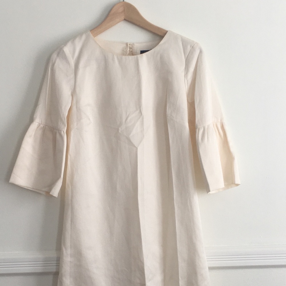 Ivory White Bell Sleeve Shift Dress FCUK